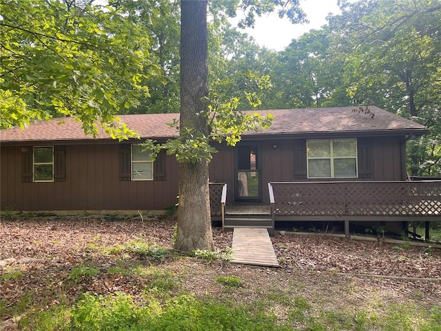 729 State Highway U, Burfordville, MO 63739 - ranch-style house featuring board and batten siding and a wooden deck