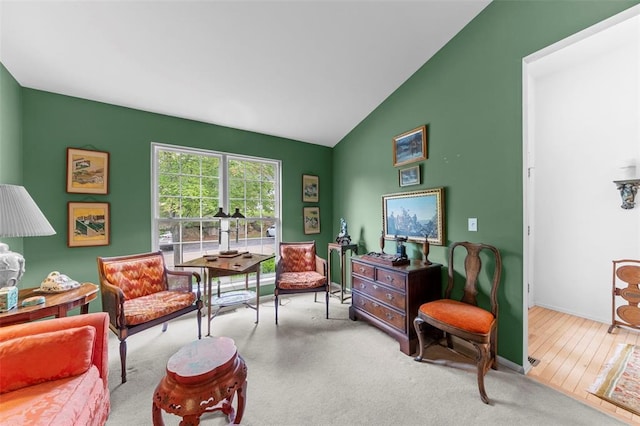 1008 Shire Ln, Eureka, MO 63025 - living area with vaulted ceiling, baseboards, and carpet floors