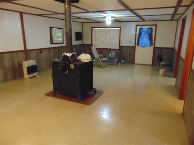 1184 Ripley 21n-10, Doniphan, MO 63935 - finished below grade area featuring a wainscoted wall, wood walls, and heating unit