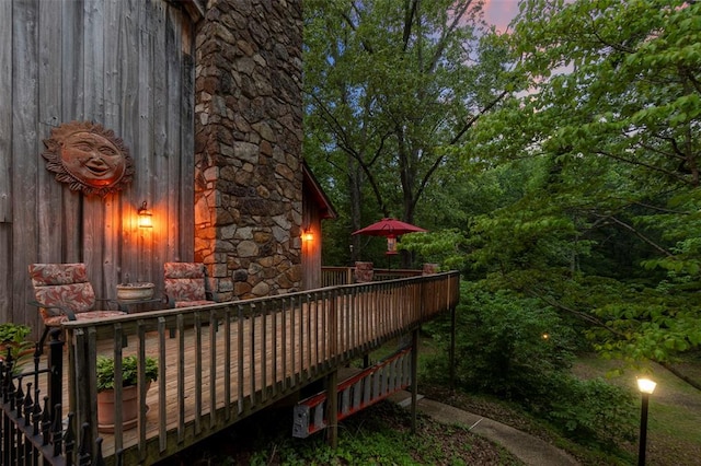 view of wooden terrace