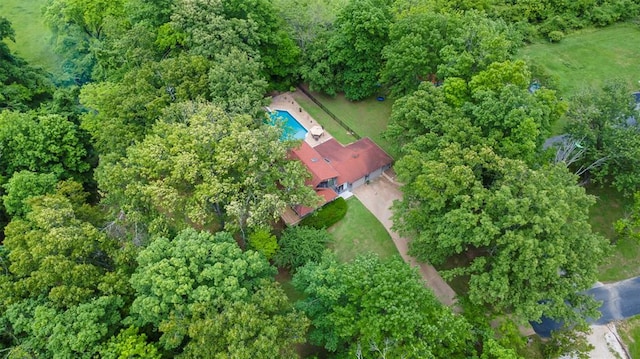 aerial view of a pool area