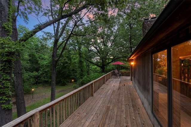 view of deck at dusk