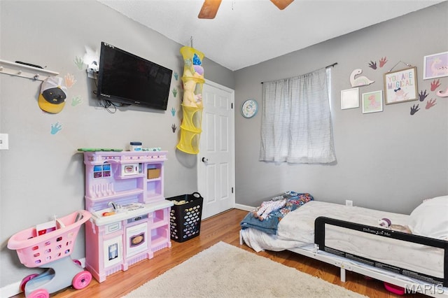 1414 Rue Camille, Bonne Terre, MO 63628 - bedroom with wood finished floors and ceiling fan