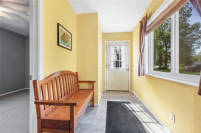 5611 State Route 156, Waterloo, IL 62298 - doorway with a ceiling fan and baseboards