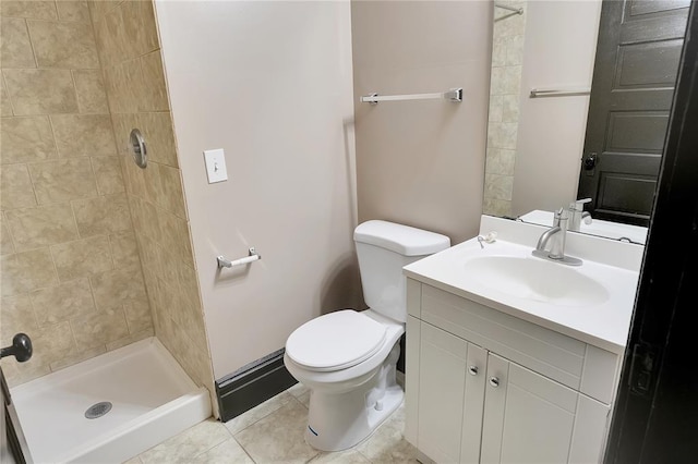 4541 Oakland Ave, Saint Louis, MO 63115 - full bath with vanity, toilet, a shower stall, and tile patterned flooring