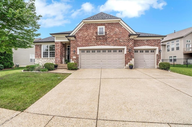 40 Burnside Ct, Frontier Township, MO 63303 - traditional-style home featuring concrete driveway, a garage, brick siding, and roof with shingles