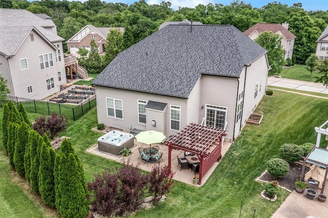 40 Burnside Ct, Frontier Township, MO 63303 - rear view of property featuring a shingled roof, a gazebo, a patio area, and a residential view