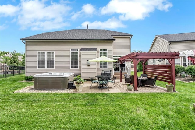 40 Burnside Ct, Frontier Township, MO 63303 - rear view of property featuring a hot tub, a pergola, a patio, and central AC