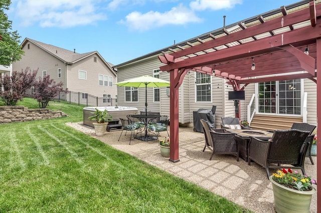 40 Burnside Ct, Frontier Township, MO 63303 - view of patio with a hot tub and a pergola