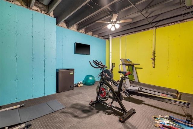 40 Burnside Ct, Frontier Township, MO 63303 - workout area with a ceiling fan