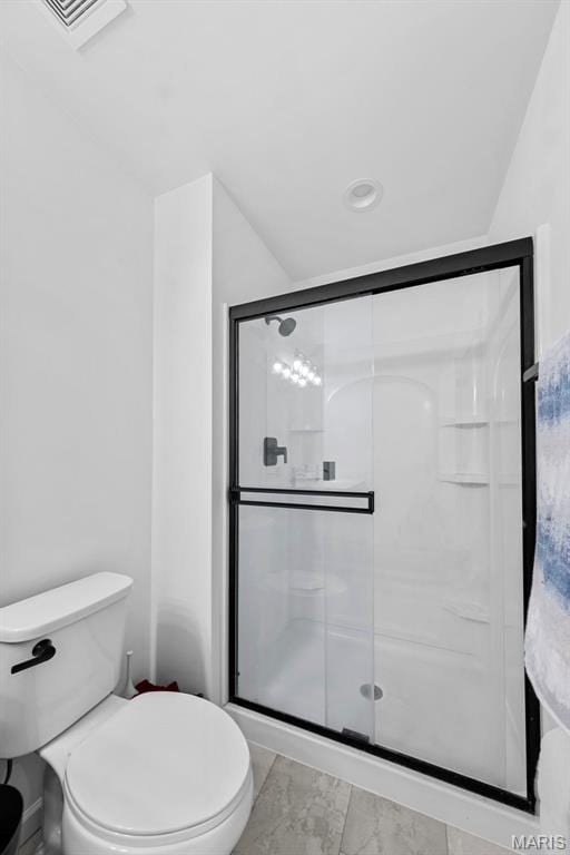 203 Homestretch Ln, Wentzville, MO 63385 - bathroom with a stall shower and marble finish floors