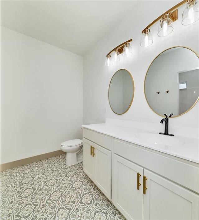 bathroom with toilet and vanity