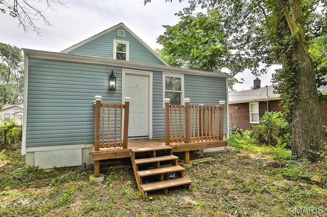 5333 Helen Ave, Jennings, MO 63136 - rear view of house featuring a wooden deck