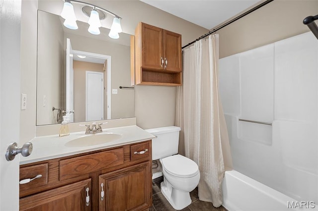 104 Maywood Ct, Saint Peters, MO 63376 - full bathroom with vanity, shower / bath combo, and tile patterned floors