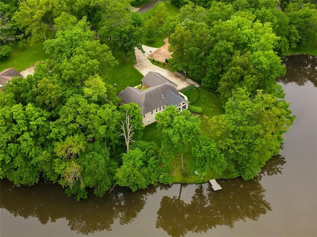 view from above of property featuring a large body of water