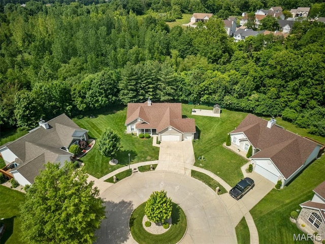 13116 Ambrose Ct, Black Jack, MO 63033 - aerial view of residential area with a heavily wooded area