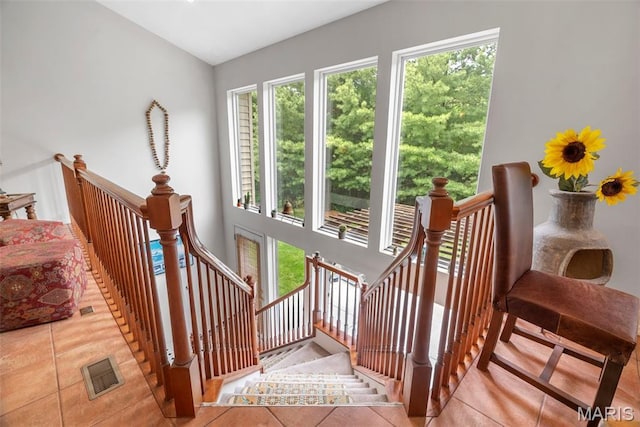 13116 Ambrose Ct, Black Jack, MO 63033 - stairway featuring tile patterned flooring