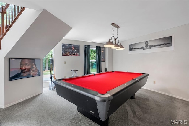 13116 Ambrose Ct, Black Jack, MO 63033 - rec room with carpet floors, billiards table, and baseboards