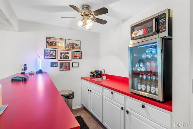 13116 Ambrose Ct, Black Jack, MO 63033 - bar area featuring a sink and ceiling fan