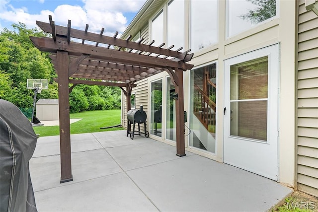 13116 Ambrose Ct, Black Jack, MO 63033 - view of patio / terrace with a pergola and area for grilling