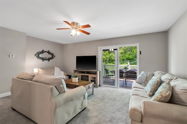 1408 Summertree Springs Ave Unit C, Valley Park, MO 63088 - carpeted living room featuring ceiling fan and baseboards