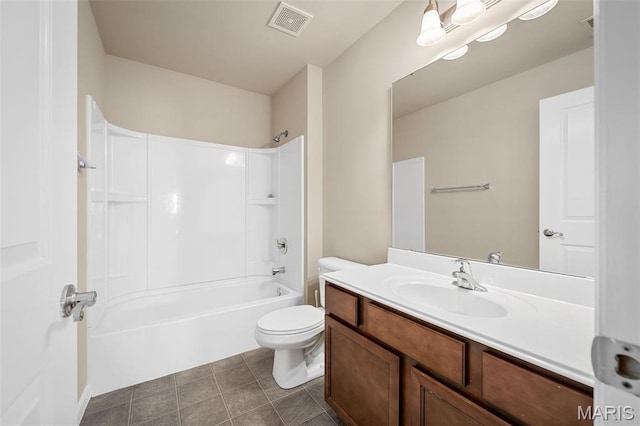 533 Bramblett Hls, Ofallon, MO 63366 - bathroom featuring vanity, shower / tub combination, toilet, and tile patterned floors