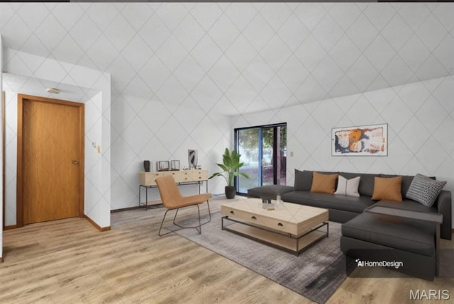 1380 Heritage Lndg Unit 105, Frontier Township, MO 63303 - living room featuring light wood-style floors and baseboards