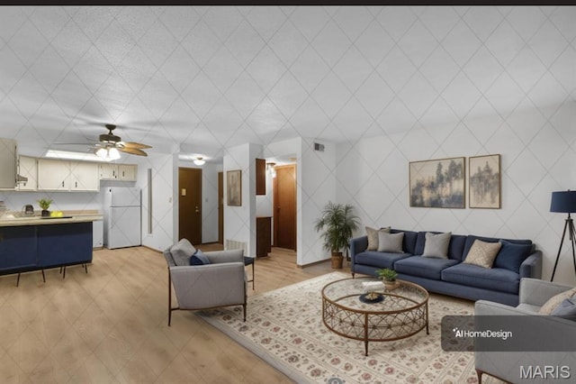 1380 Heritage Lndg Unit 105, Frontier Township, MO 63303 - living area with a ceiling fan