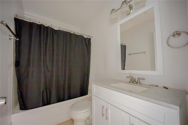 225 Haller Ave, East Alton, IL 62024 - full bath featuring toilet, vanity, and shower / bathtub combination with curtain