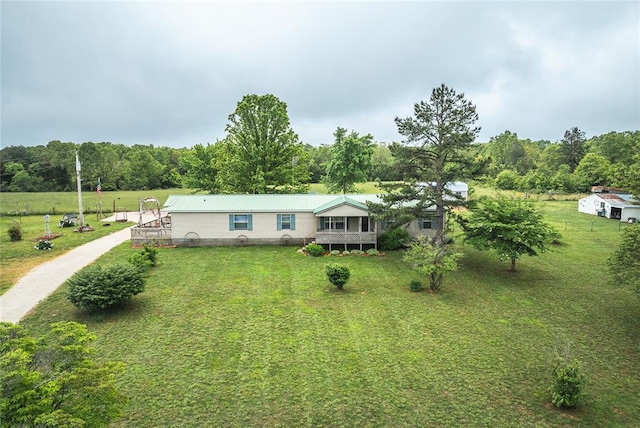 442 County Road 6250, Salem, MO 65560 - view of front facade with a front lawn and a forest view