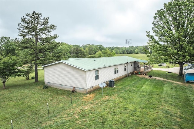 442 County Road 6250, Salem, MO 65560 - view of home's exterior with crawl space, central AC, a deck, and metal roof