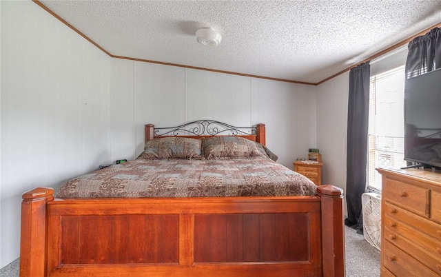 442 County Road 6250, Salem, MO 65560 - bedroom with crown molding, carpet, a decorative wall, and a textured ceiling