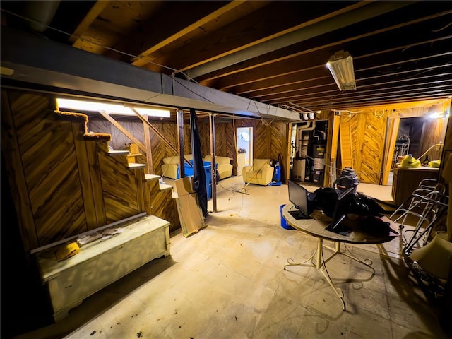 2515 Countess Dr, Saint Louis, MO 63136 - unfinished below grade area with water heater and stairway