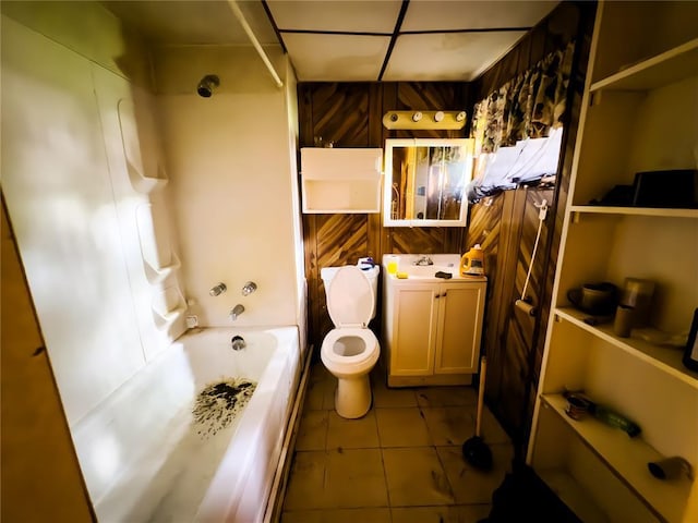 2515 Countess Dr, Saint Louis, MO 63136 - bathroom with shower / bath combination, tile patterned floors, vanity, and toilet