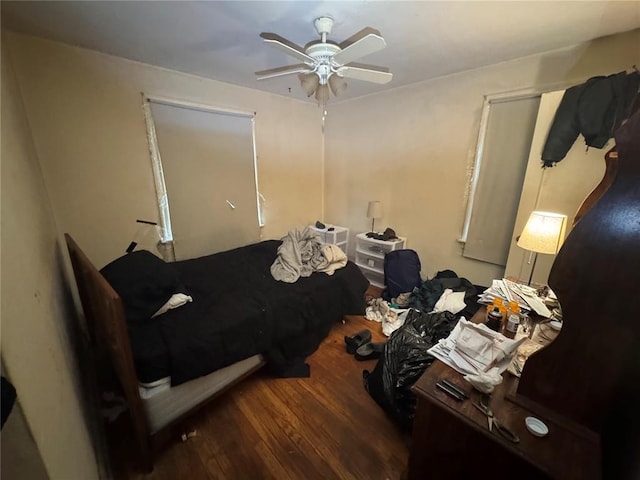 206 Thoroughman Ave, Ferguson, MO 63135 - bedroom with wood finished floors and ceiling fan
