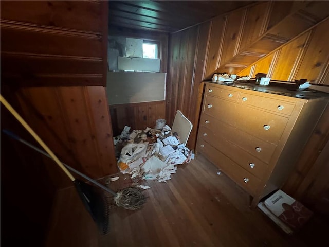 206 Thoroughman Ave, Ferguson, MO 63135 - bedroom featuring wood walls and wood finished floors