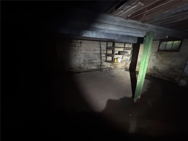 206 Thoroughman Ave, Ferguson, MO 63135 - unfinished basement featuring concrete block wall