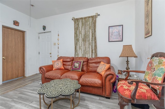 living room with wood finished floors