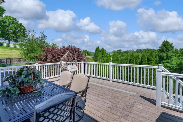 169 Fick Farm Rd, Chesterfield, MO 63005 - wooden deck with outdoor dining space
