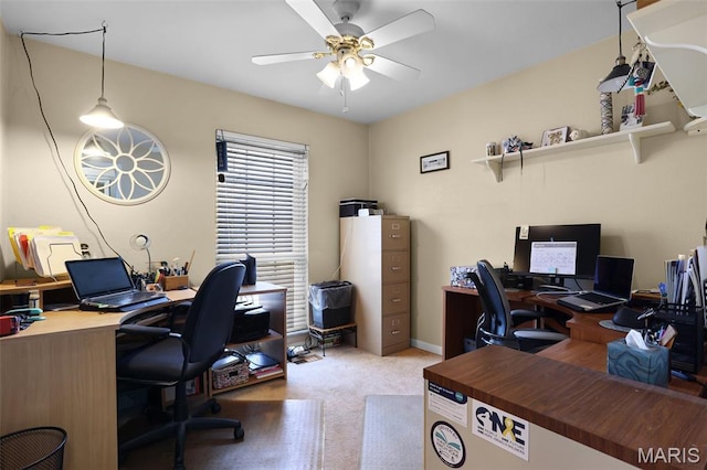 12036 Orchard View Dr, Creve Coeur Township, MO 63146 - carpeted home office with ceiling fan