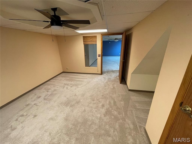 12036 Orchard View Dr, Creve Coeur Township, MO 63146 - carpeted spare room with ceiling fan and a paneled ceiling