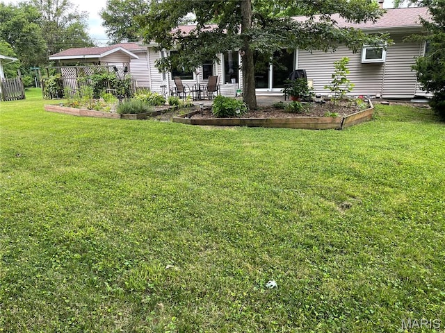 12036 Orchard View Dr, Creve Coeur Township, MO 63146 - view of yard with a vegetable garden and a patio