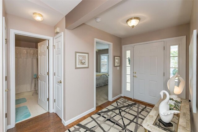 55 Rue De Paix Dr, Lake St Louis, MO 63367 - entrance foyer with wood finished floors and baseboards