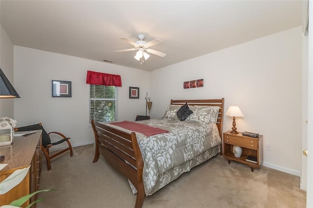 55 Rue De Paix Dr, Lake St Louis, MO 63367 - bedroom featuring light carpet, baseboards, and a ceiling fan