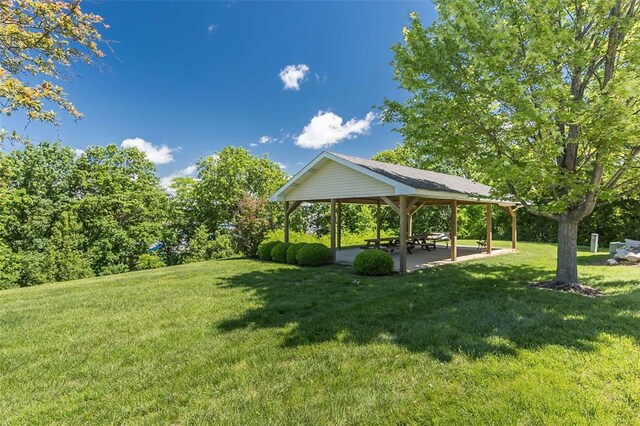 55 Rue De Paix Dr, Lake St Louis, MO 63367 - surrounding community with a gazebo and a yard