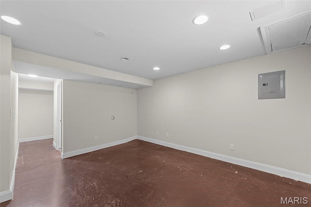 8261 Watson Rd, Saint Louis, MO 63119 - basement featuring electric panel and recessed lighting