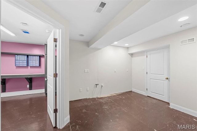 8261 Watson Rd, Saint Louis, MO 63119 - finished basement with baseboards and recessed lighting