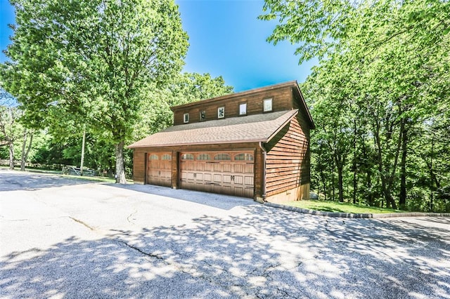view of garage