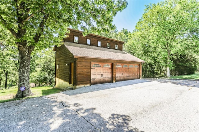 view of garage