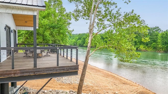1300 River Valley Rd, Doniphan, MO 63935 - wooden deck with a water view